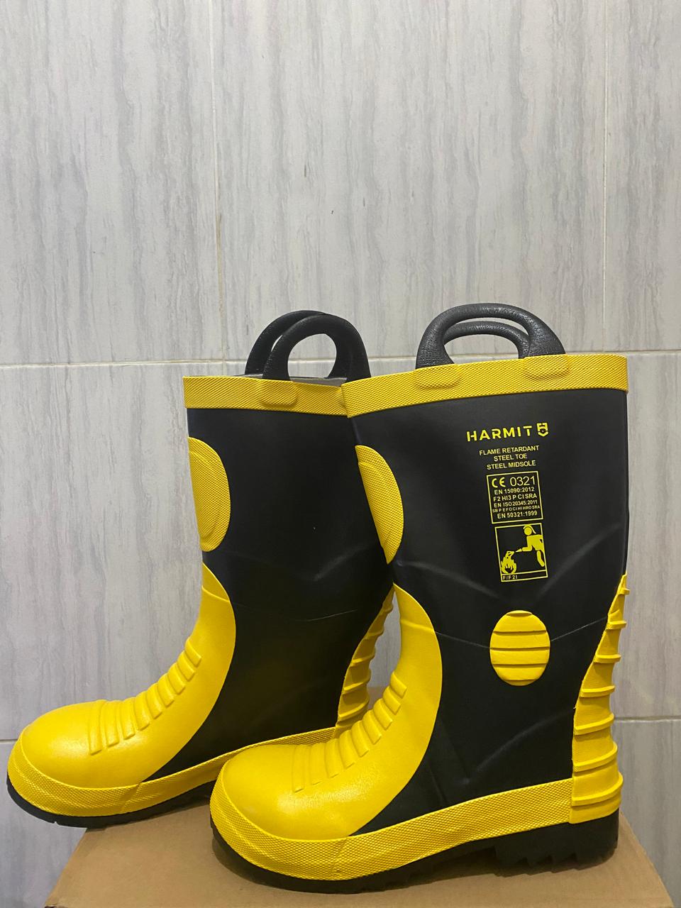 SEPATU BOOT PEMADAM KEBAKARAN HARMIT/SEPATU BOOT/SEPATU BOOT ANTI API/SEPATU TAHAN API/SEPATU PEMADAM KEBAKARAN/SEPATU DAMKAR/SEPATU BOOT HARMIT - Gambar 5